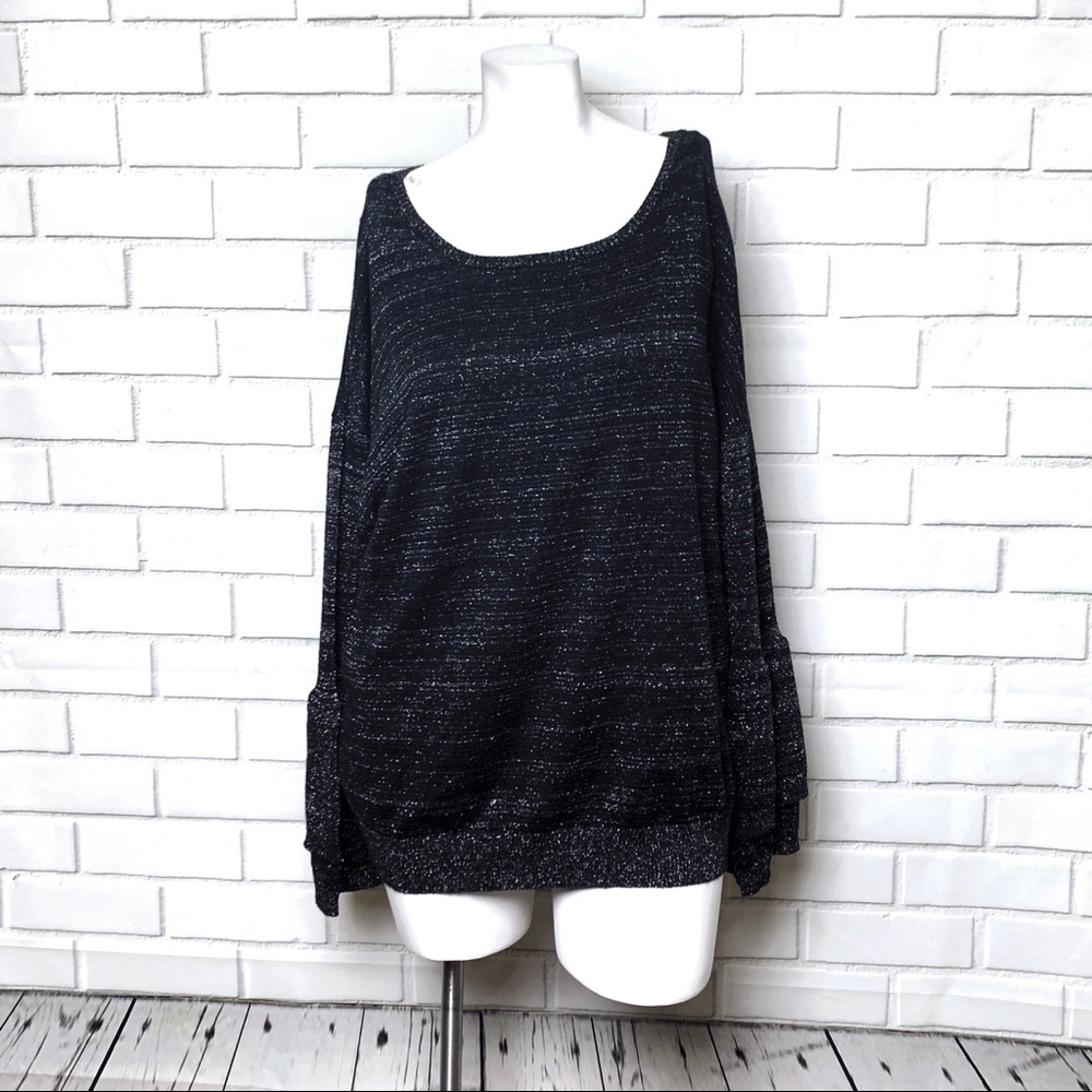Black and metallic sweater